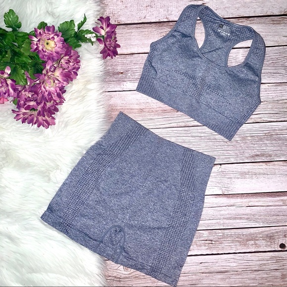 Shorts Sethigh Waist Gray Workout Shorts Sports Bra Poshmark